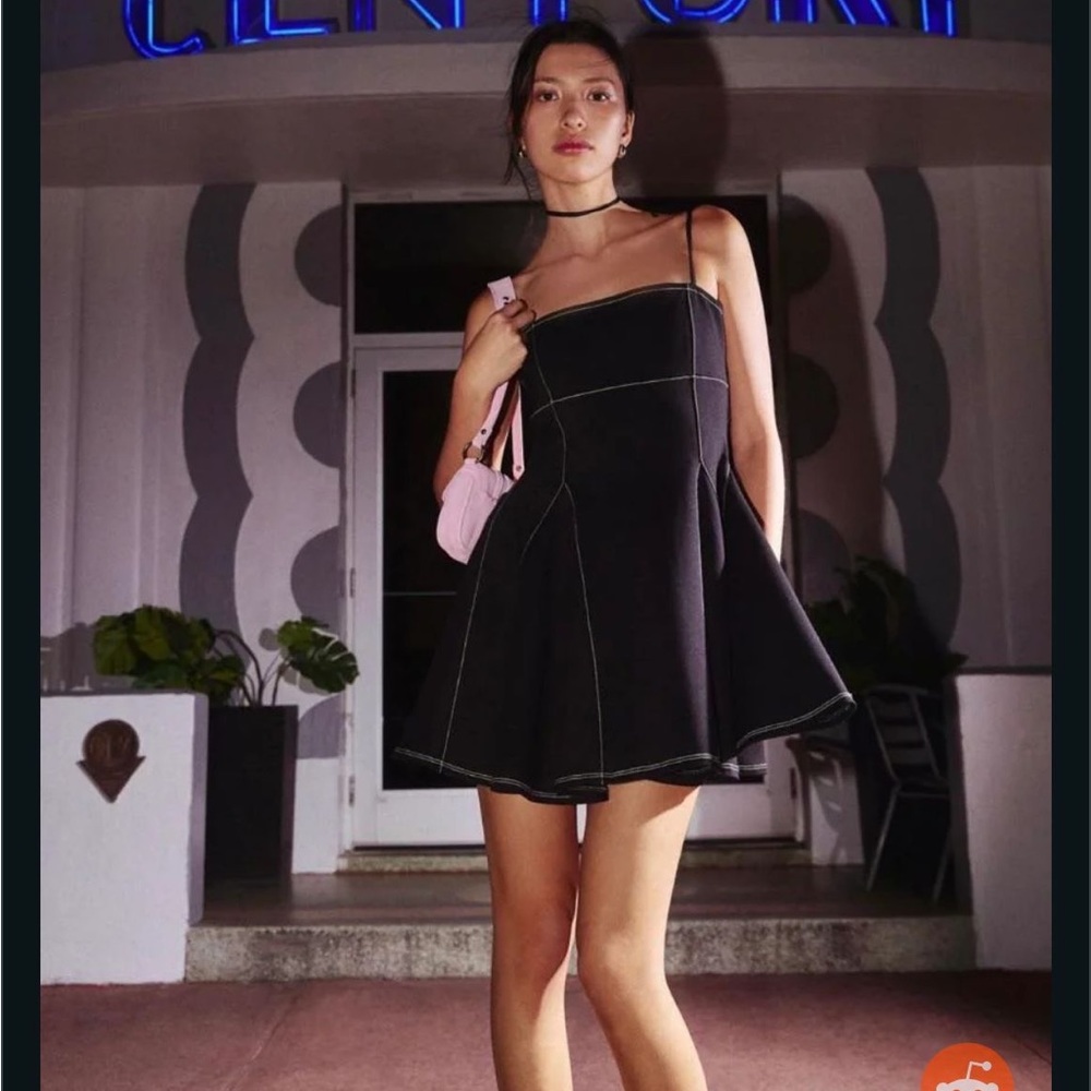 NWT UO Little Black Dress Contrast Stitch